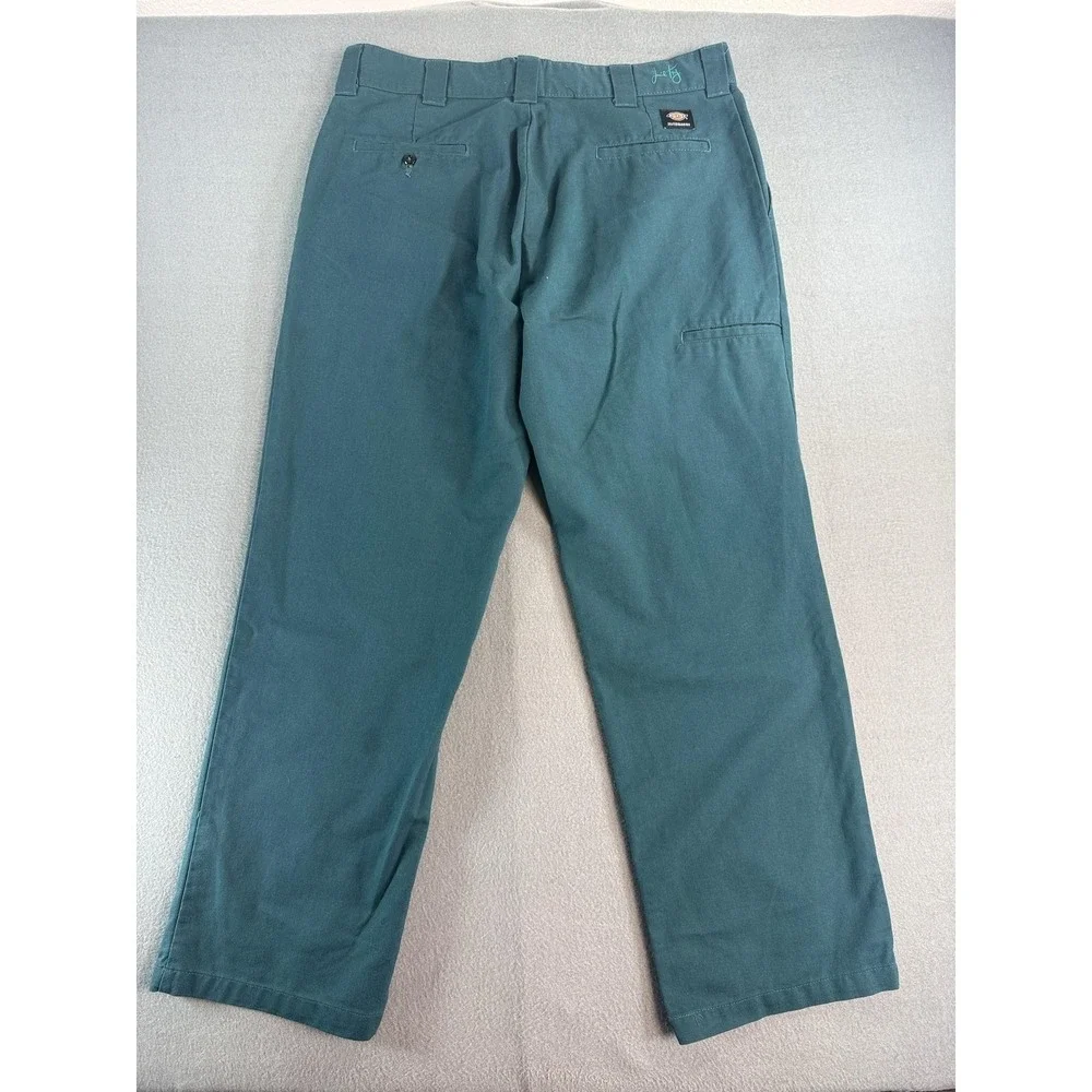 Dickies Flex Skateboarding Pants Mens 36x32 Green Relaxed Fit Chino Casual